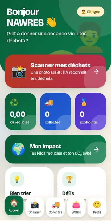 Écran Tableau de bord de l'application EcoFlow
